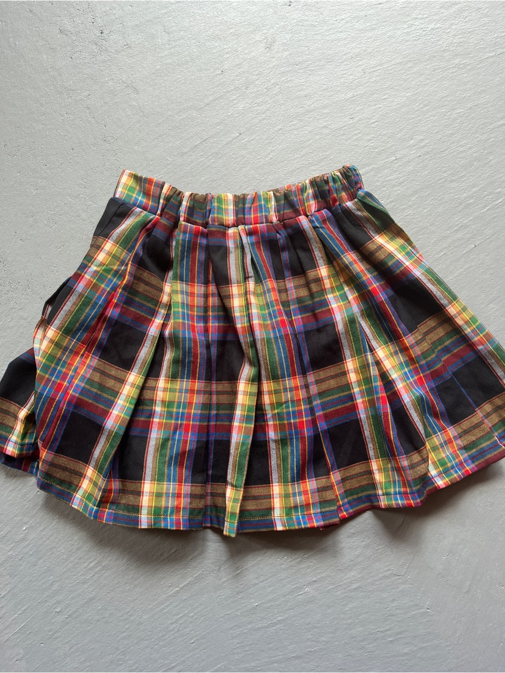 Forever 21 Multicolor Plaid Circle Skirt — Yellow, Red, Green, Blue